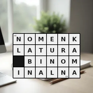 Hasło krzyżówkowe dwuczłonowy system nazewnictwa organizmów w którym na nazwę składa się epitet gatunkowy i nazwa rodzajowa - nomenklatura binominalna – rozwiązanie, synonimy, podpowiedzi i definicje krzyżówkowe